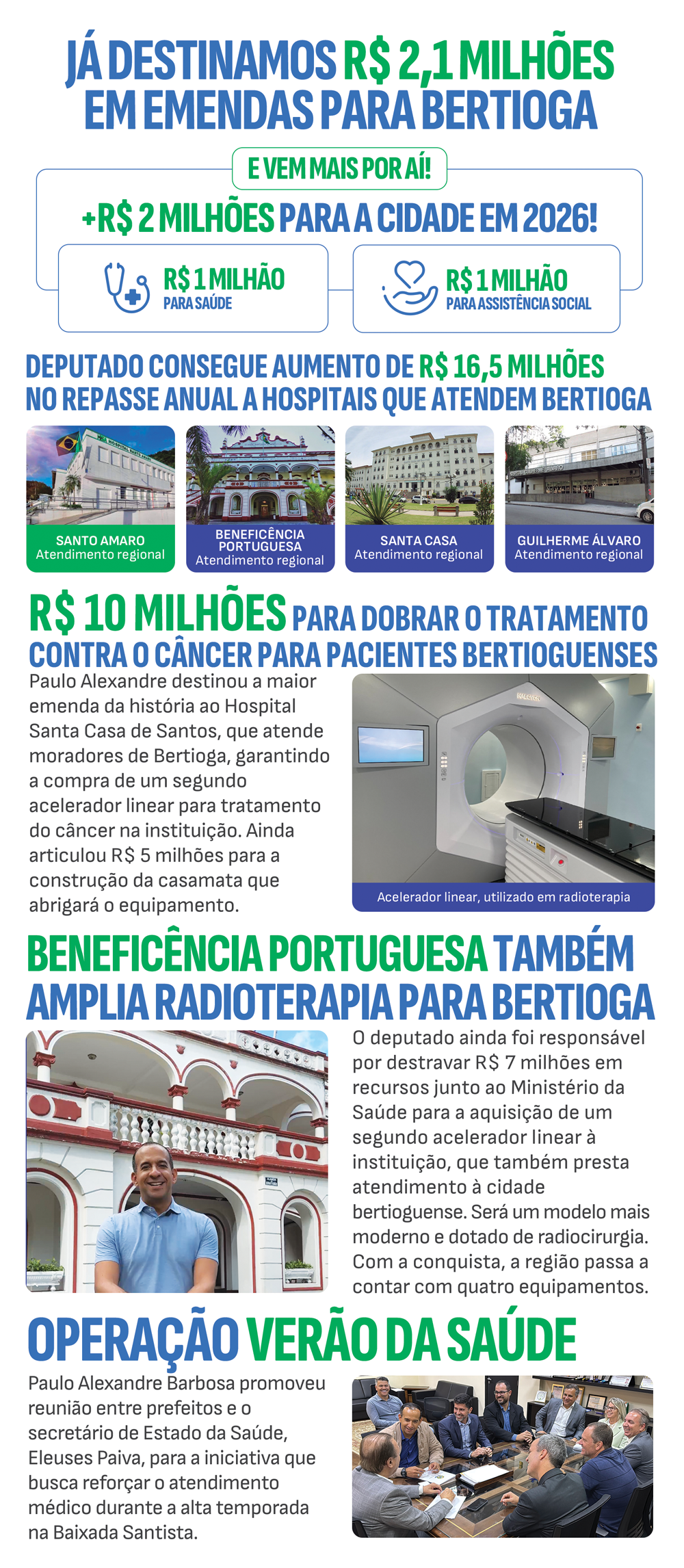 O que o deputado fez por Bertioga?