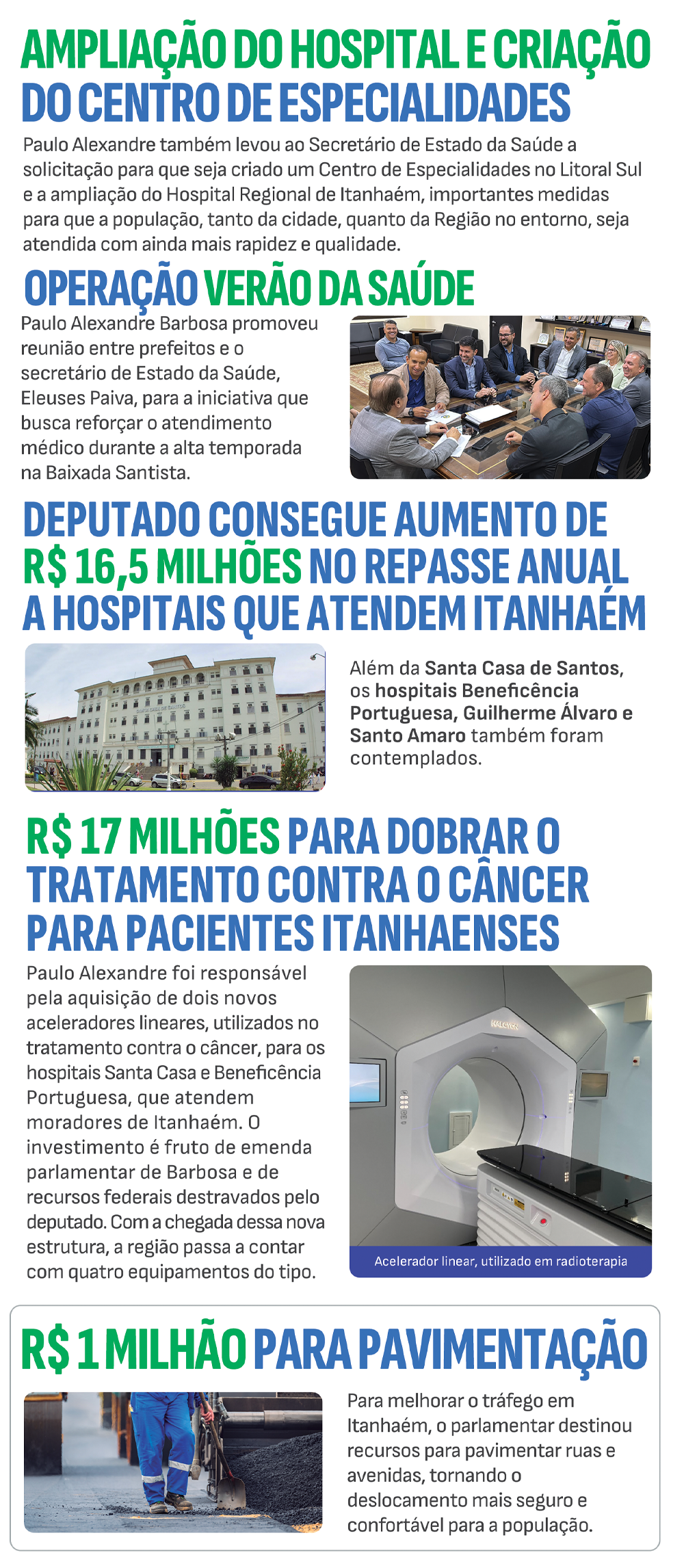 O que o deputado fez por Itanhaém?