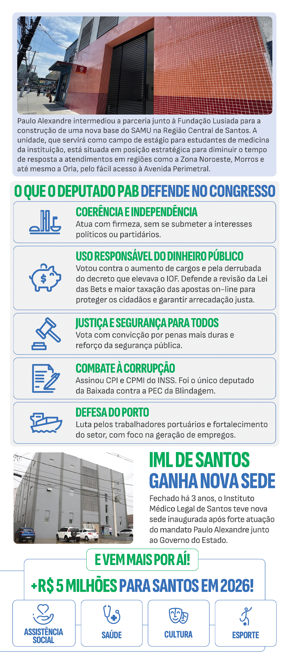 O que o deputado fez pelos Morros de Santos?