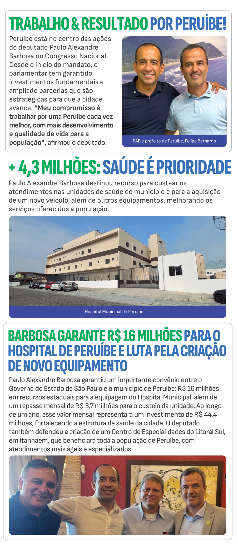 O que o deputado fez por Peruíbe?