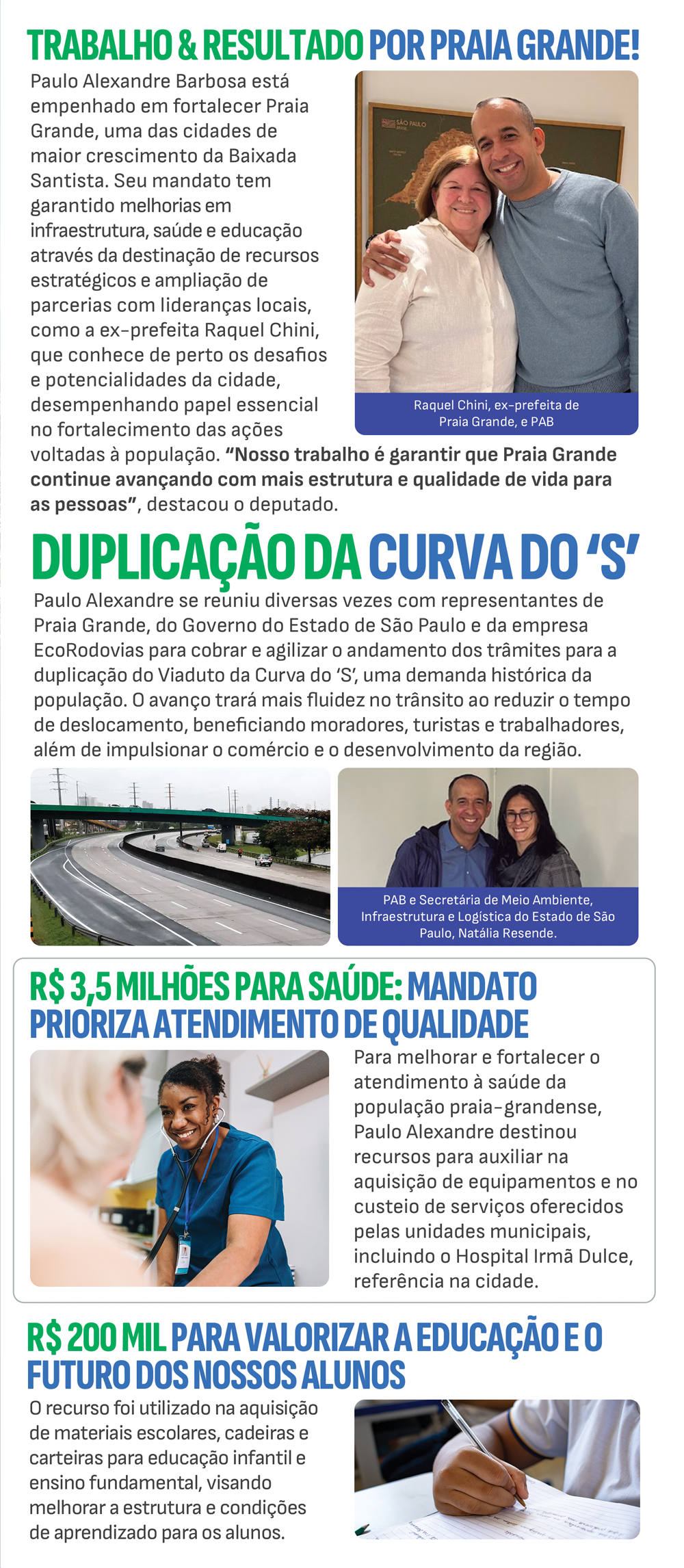 O que o deputado fez por Praia Grande?