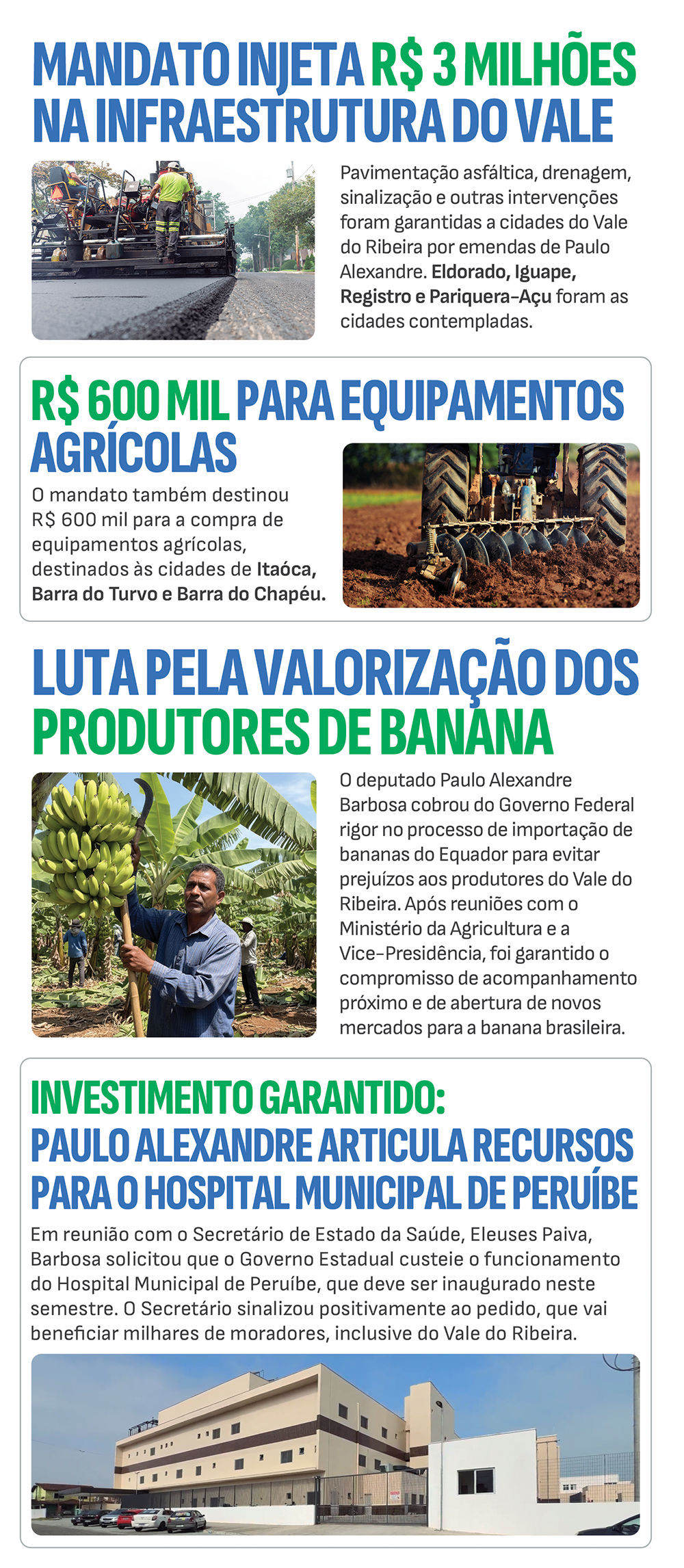 O que o deputado fez pelo Vale do Ribeira?