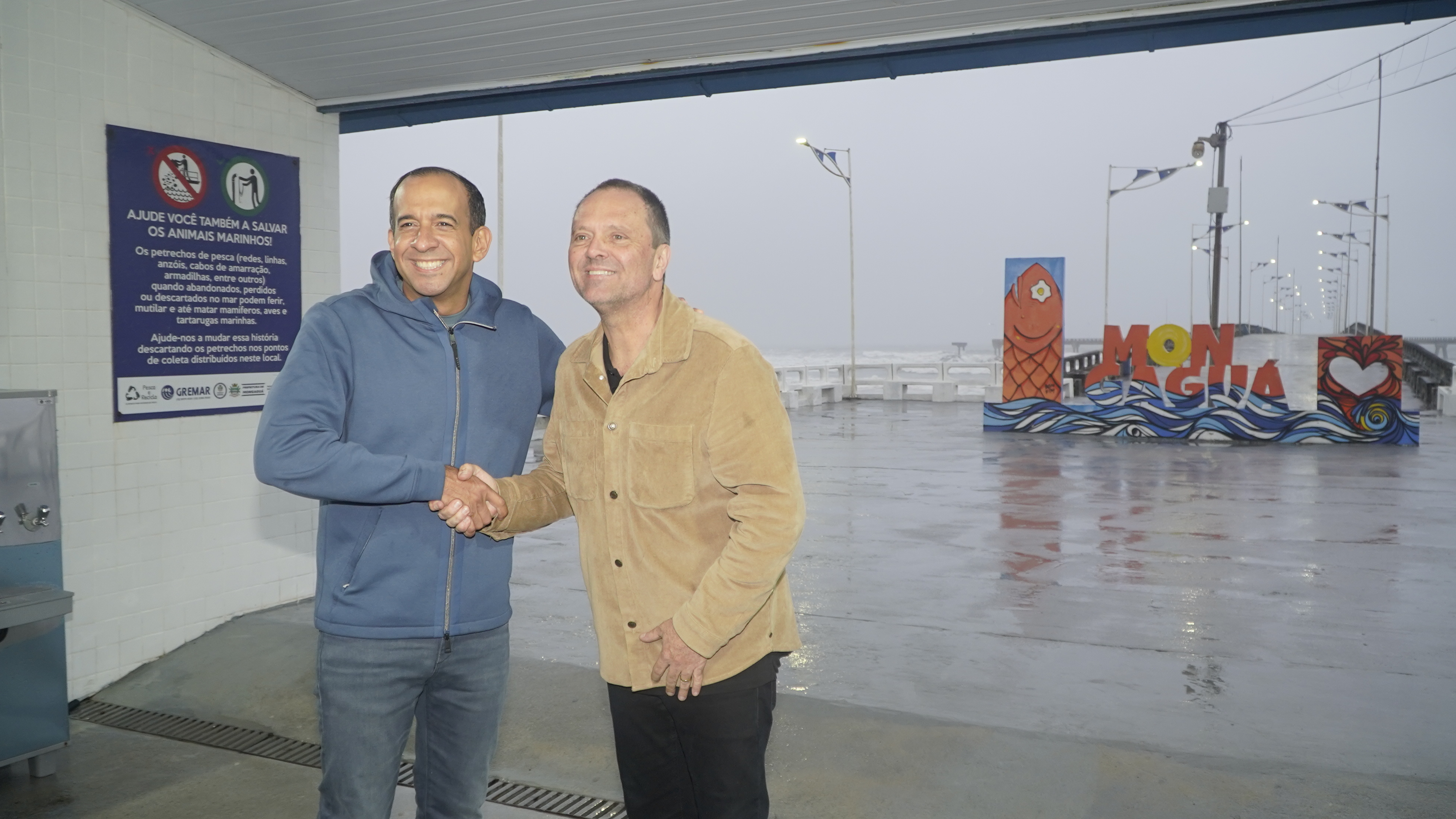 Paulo Alexandre Barbosa e Paulinho Wiazowski durante reunião em Mongaguá
